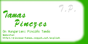 tamas pinczes business card