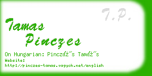 tamas pinczes business card